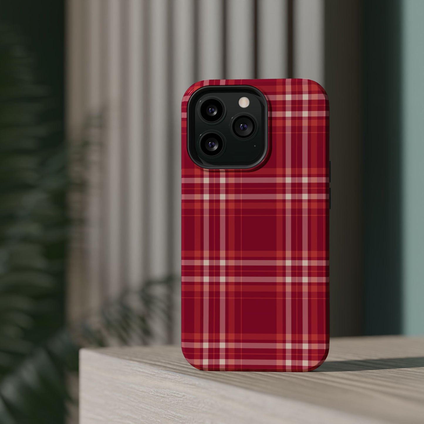 Crimson Check MagSafe iPhone Case - BOGO Cases