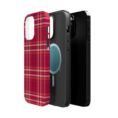 Crimson Check MagSafe iPhone Case - BOGO Cases