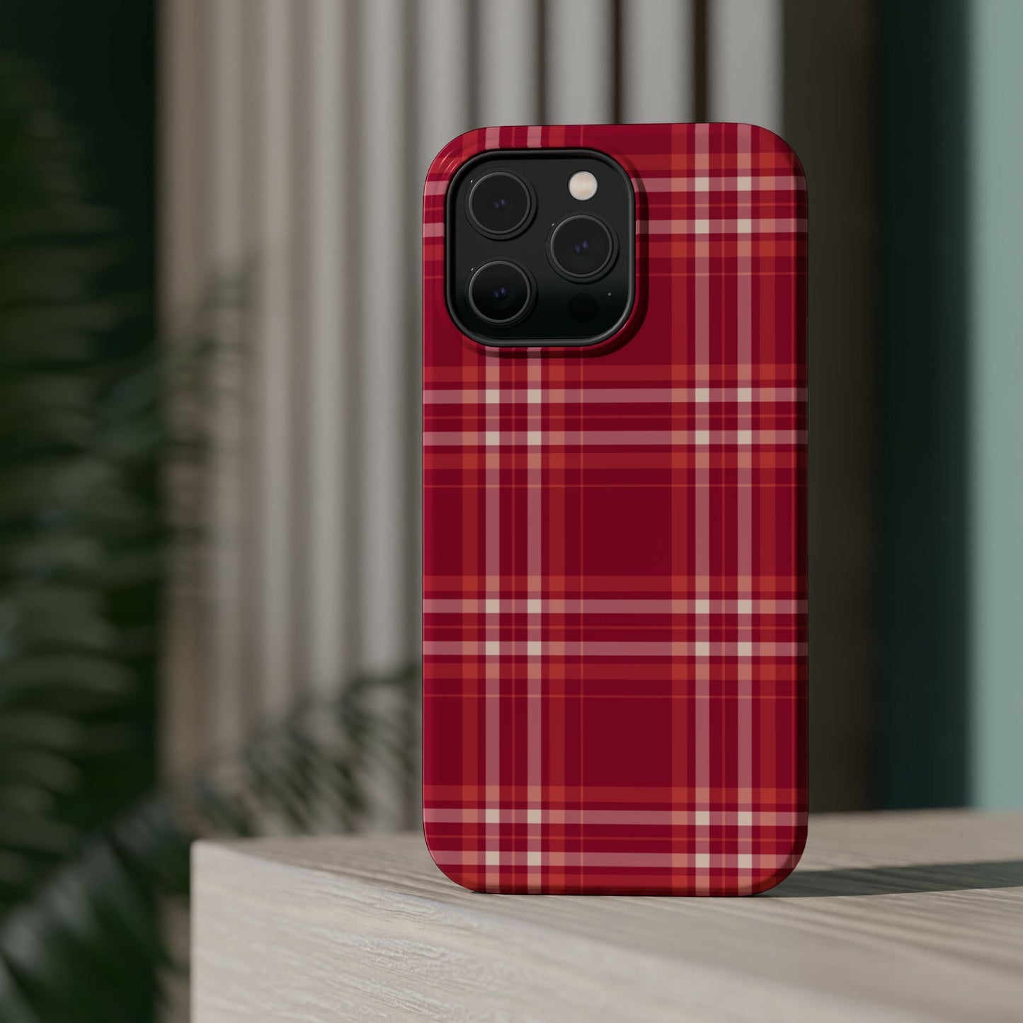 Crimson Check MagSafe iPhone Case - BOGO Cases