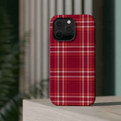 Crimson Check MagSafe iPhone Case - BOGO Cases