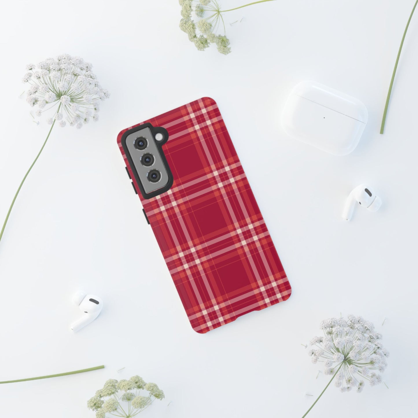Crimson Check Samsung Galaxy Case - BOGO Cases