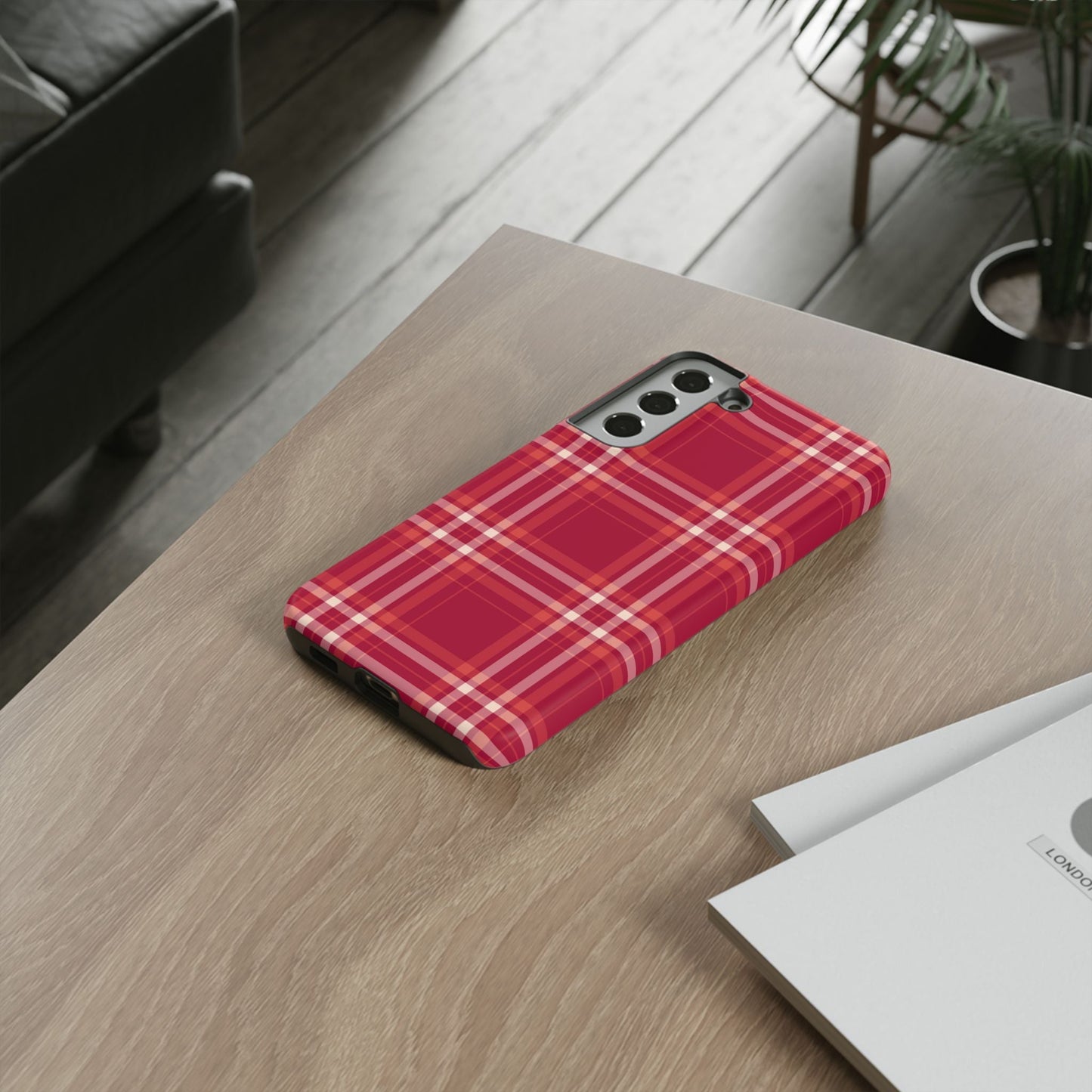 Crimson Check Samsung Galaxy Case - BOGO Cases