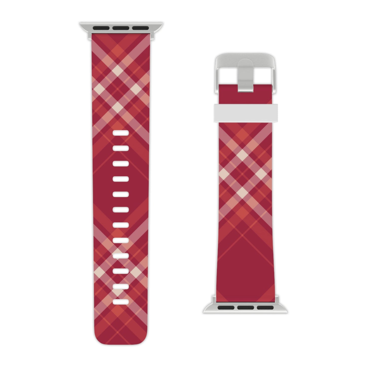 Crimson Crosshatch Apple Watch Band - BOGO Cases