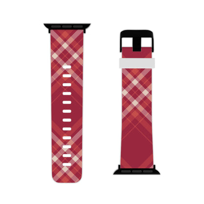 Crimson Crosshatch Apple Watch Band - BOGO Cases