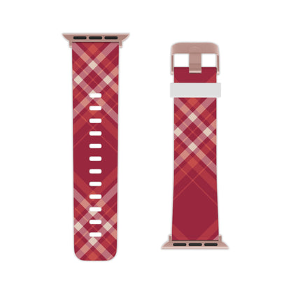 Crimson Crosshatch Apple Watch Band - BOGO Cases