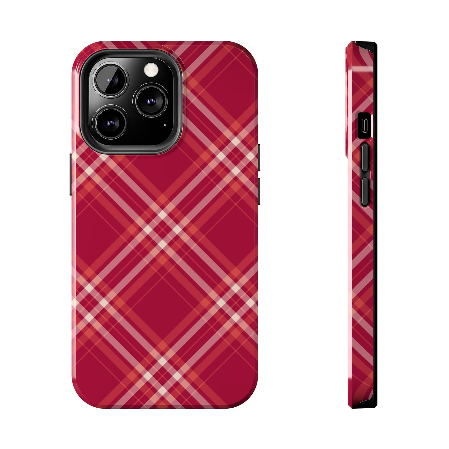 Crimson Crosshatch iPhone Case - BOGO Cases