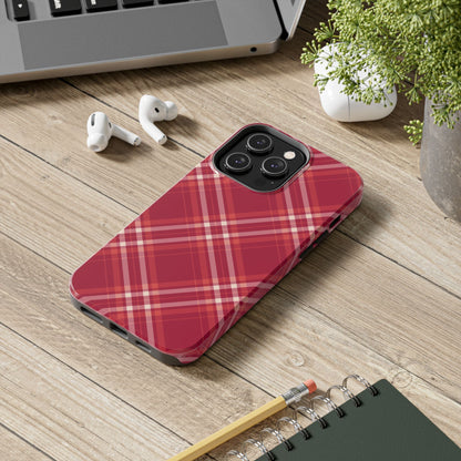 Crimson Crosshatch iPhone Case - BOGO Cases