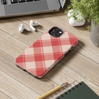 Crimson Crosshatch iPhone Case - BOGO Cases