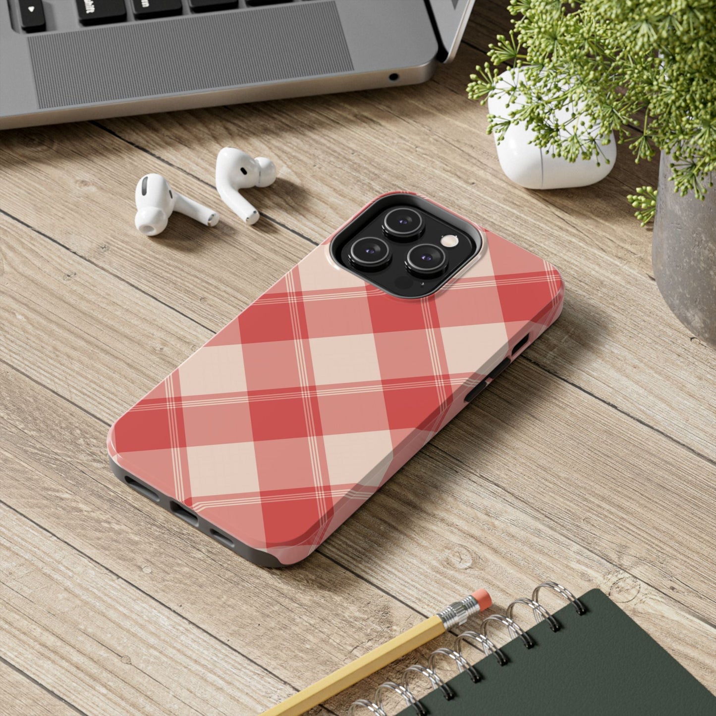Crimson Crosshatch iPhone Case - BOGO Cases