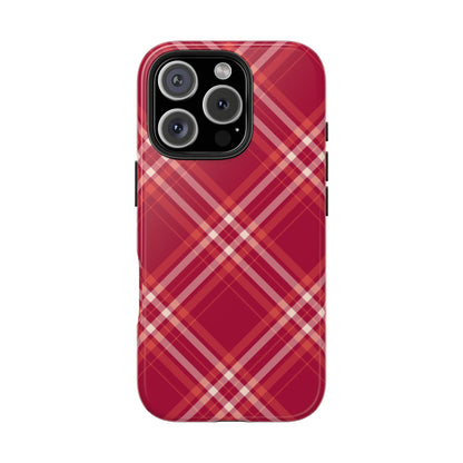 Crimson Crosshatch iPhone Case - BOGO Cases