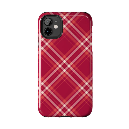 Crimson Crosshatch iPhone Case - BOGO Cases