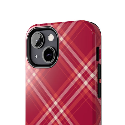 Crimson Crosshatch iPhone Case - BOGO Cases