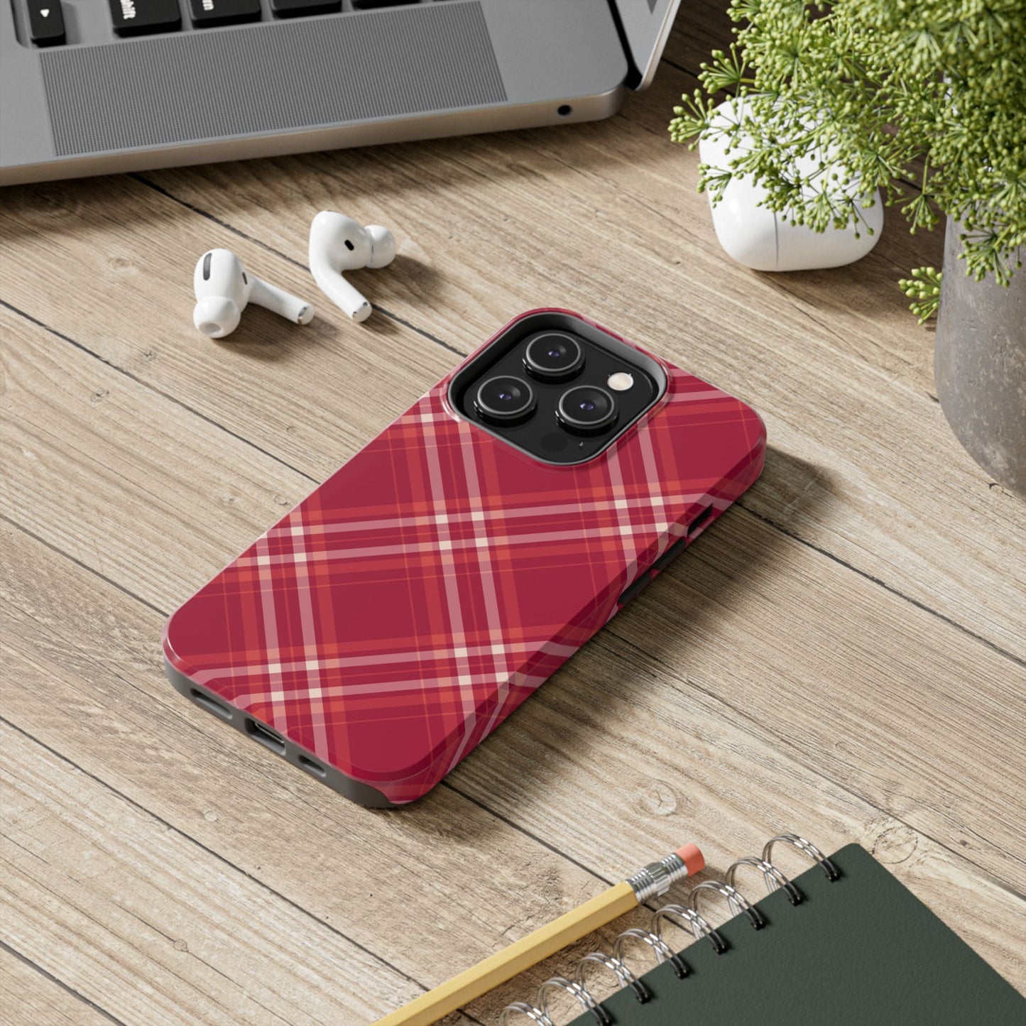 Crimson Crosshatch iPhone Case - BOGO Cases