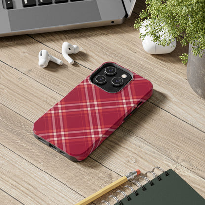 Crimson Crosshatch iPhone Case - BOGO Cases