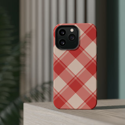 Crimson Crosshatch MagSafe iPhone Case - BOGO Cases
