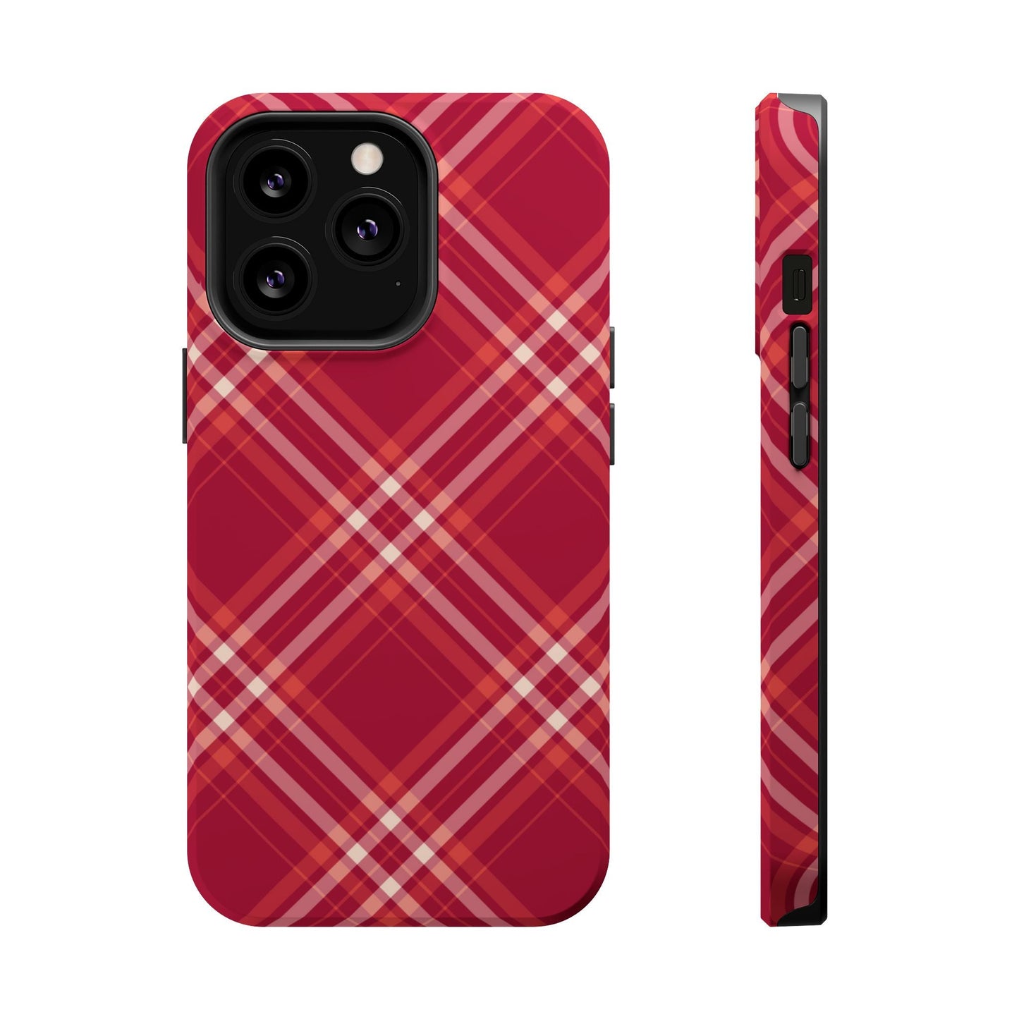 Crimson Crosshatch MagSafe iPhone Case - BOGO Cases