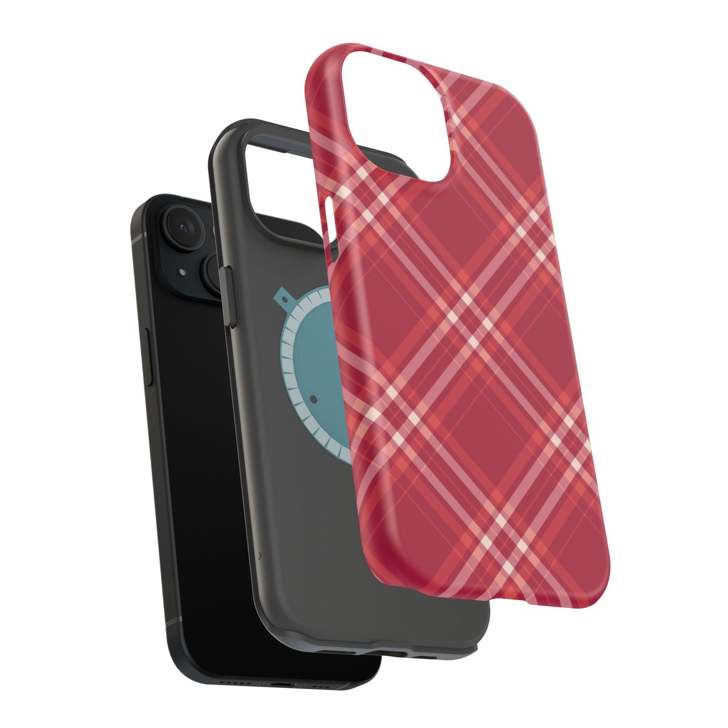 Crimson Crosshatch MagSafe iPhone Case - BOGO Cases