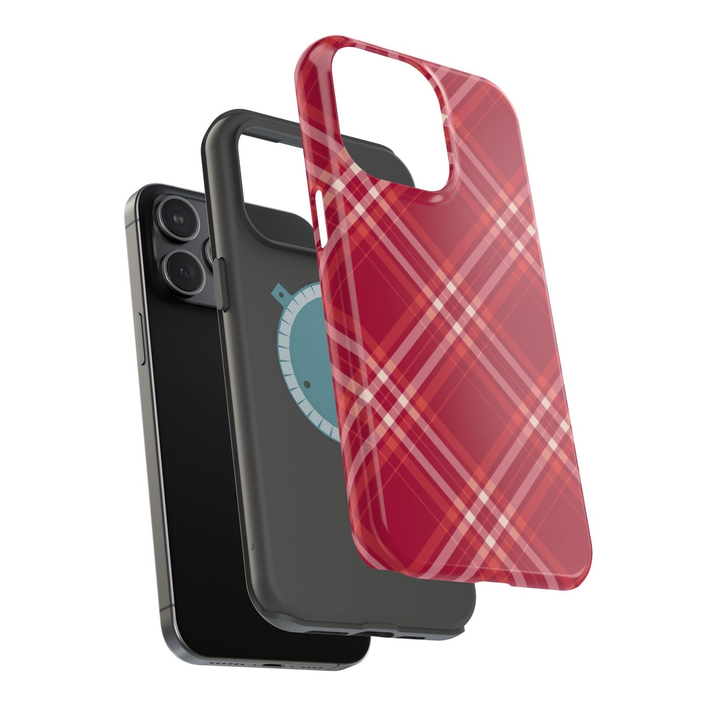 Crimson Crosshatch MagSafe iPhone Case - BOGO Cases