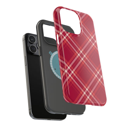 Crimson Crosshatch MagSafe iPhone Case - BOGO Cases