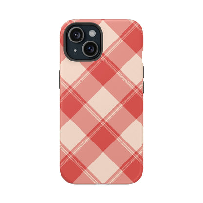Crimson Crosshatch MagSafe iPhone Case - BOGO Cases