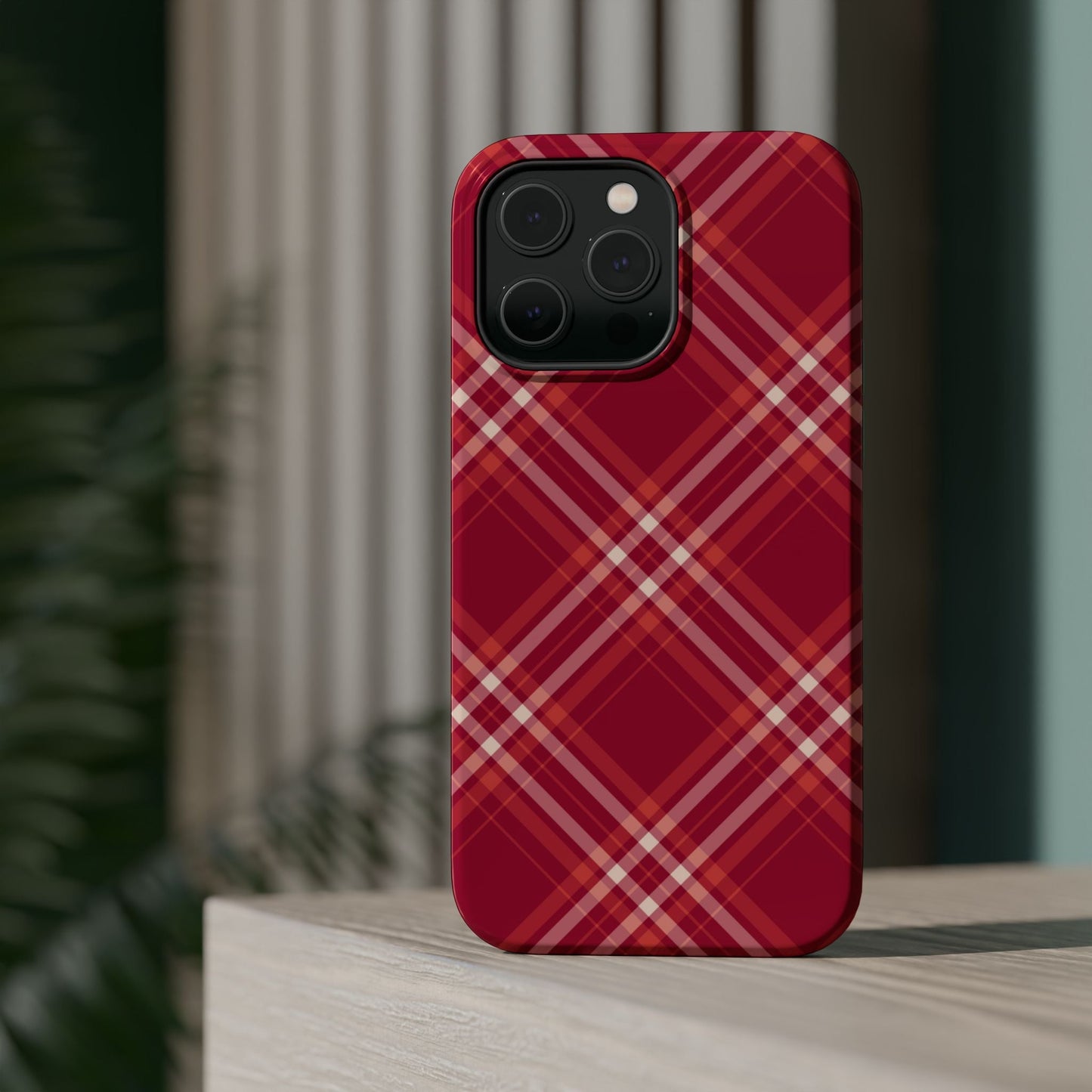 Crimson Crosshatch MagSafe iPhone Case - BOGO Cases