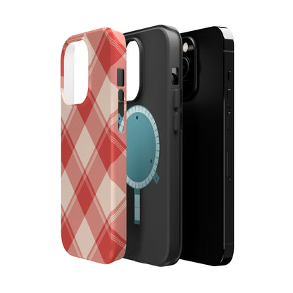 Crimson Crosshatch MagSafe iPhone Case - BOGO Cases