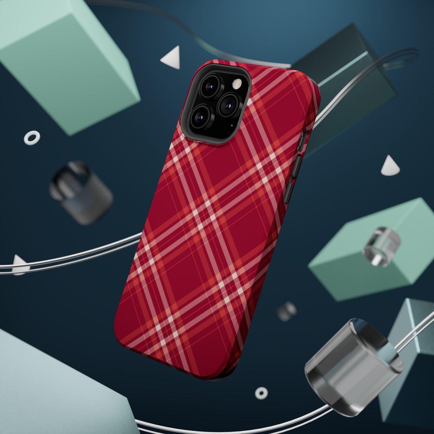 Crimson Crosshatch MagSafe iPhone Case - BOGO Cases