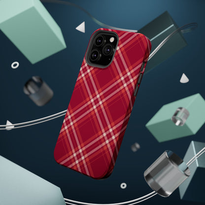 Crimson Crosshatch MagSafe iPhone Case - BOGO Cases