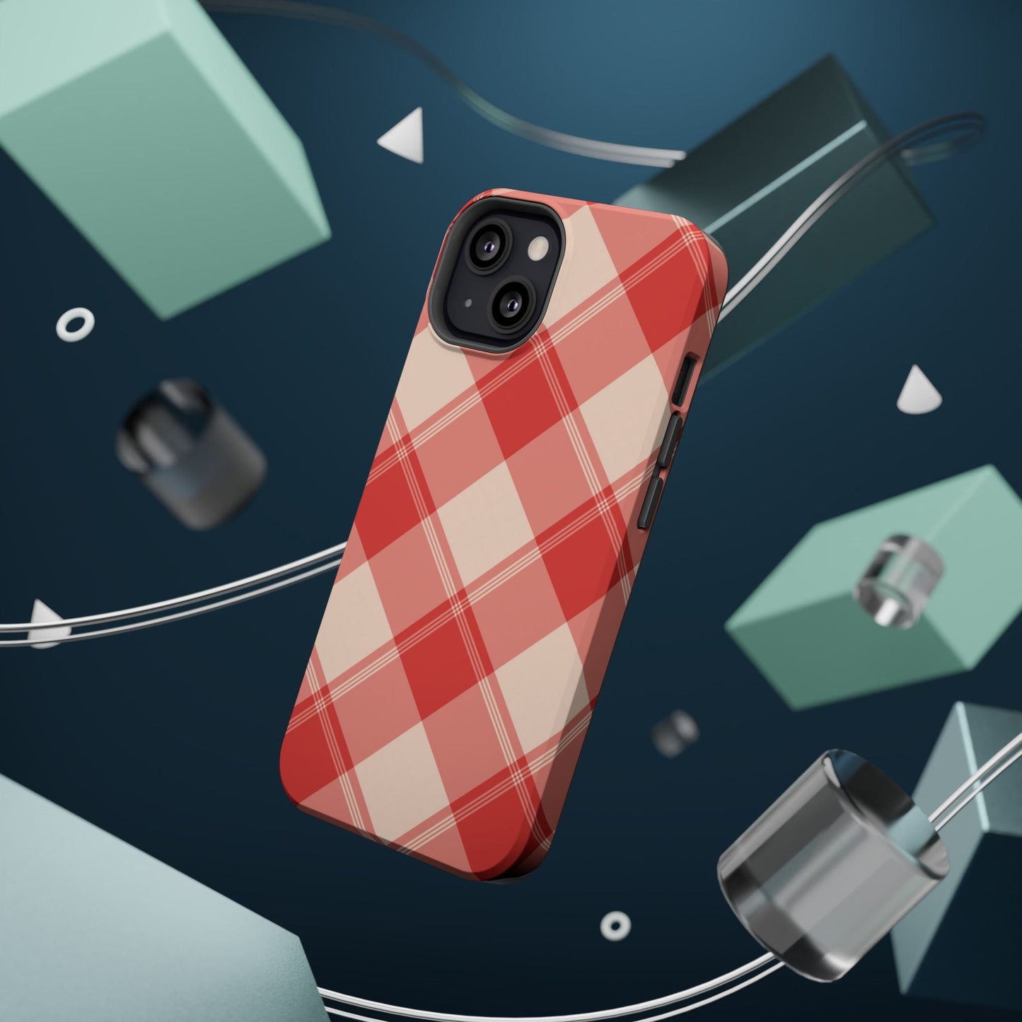 Crimson Crosshatch MagSafe iPhone Case - BOGO Cases