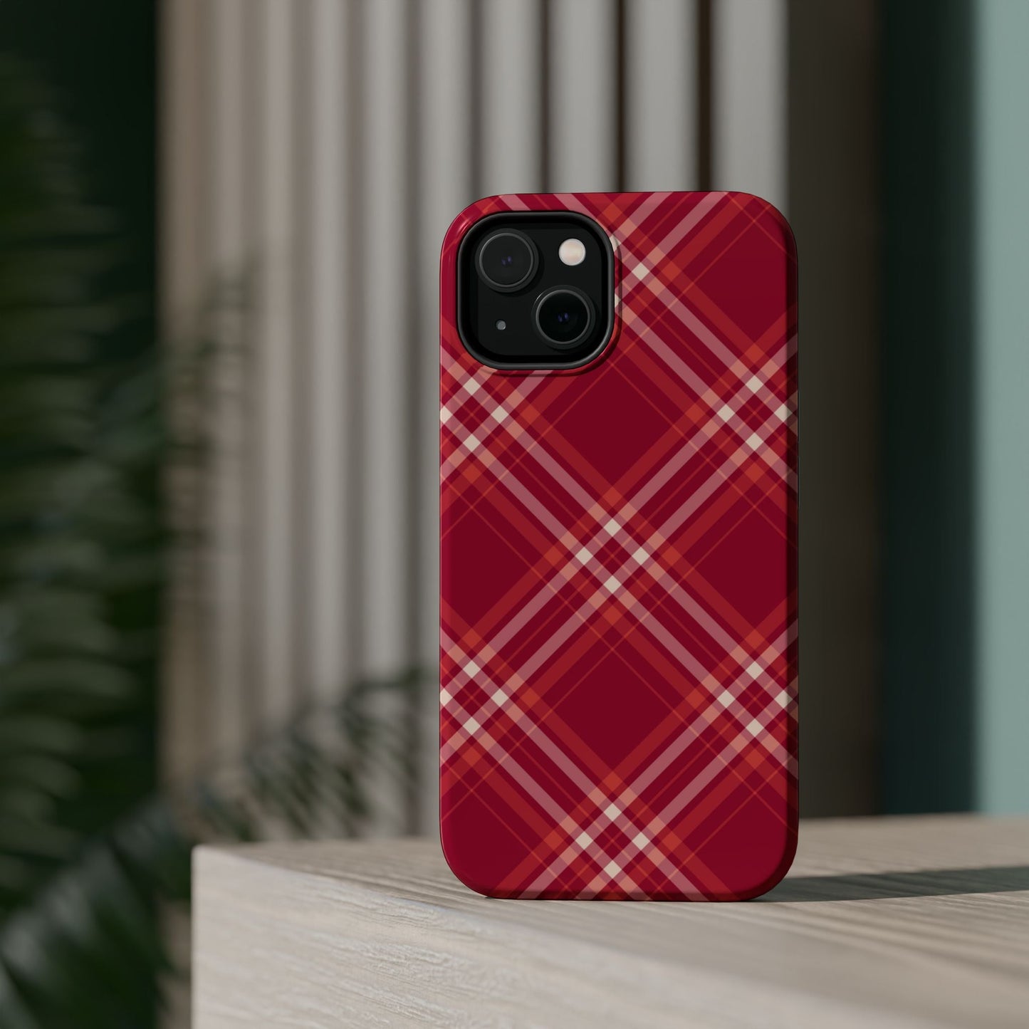 Crimson Crosshatch MagSafe iPhone Case - BOGO Cases