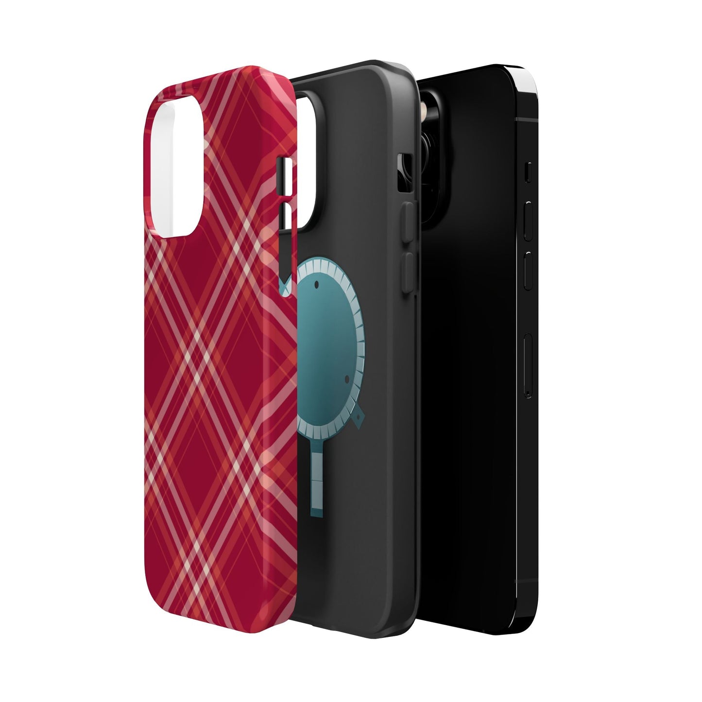 Crimson Crosshatch MagSafe iPhone Case - BOGO Cases