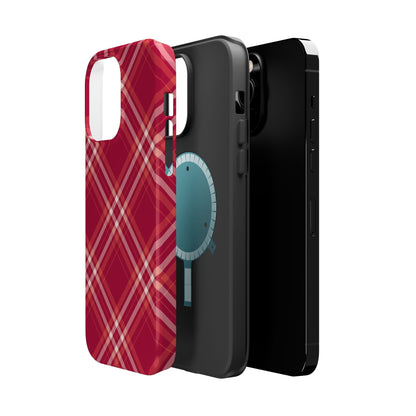 Crimson Crosshatch MagSafe iPhone Case - BOGO Cases