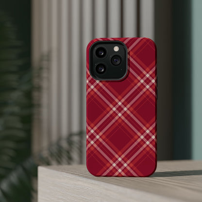 Crimson Crosshatch MagSafe iPhone Case - BOGO Cases