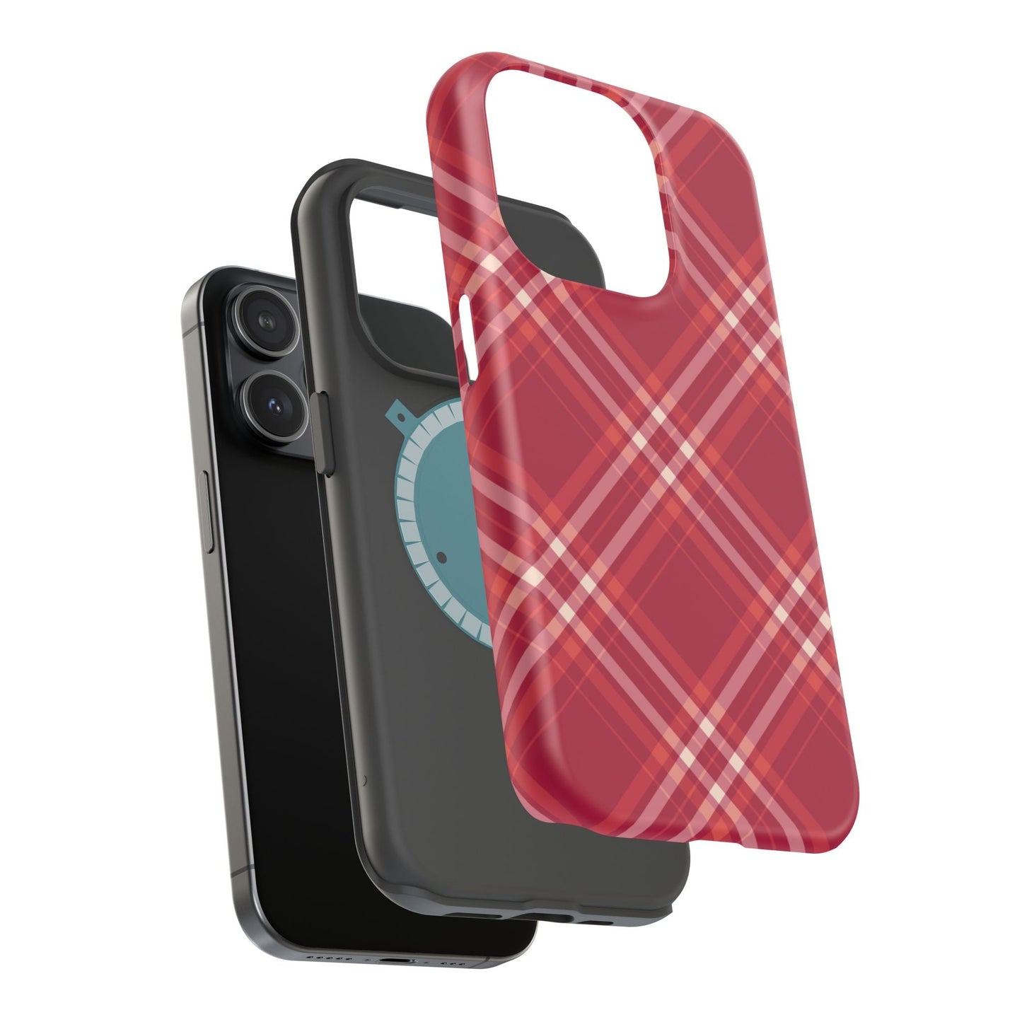 Crimson Crosshatch MagSafe iPhone Case - BOGO Cases