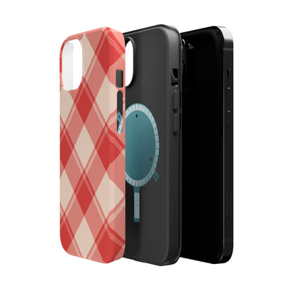 Crimson Crosshatch MagSafe iPhone Case - BOGO Cases