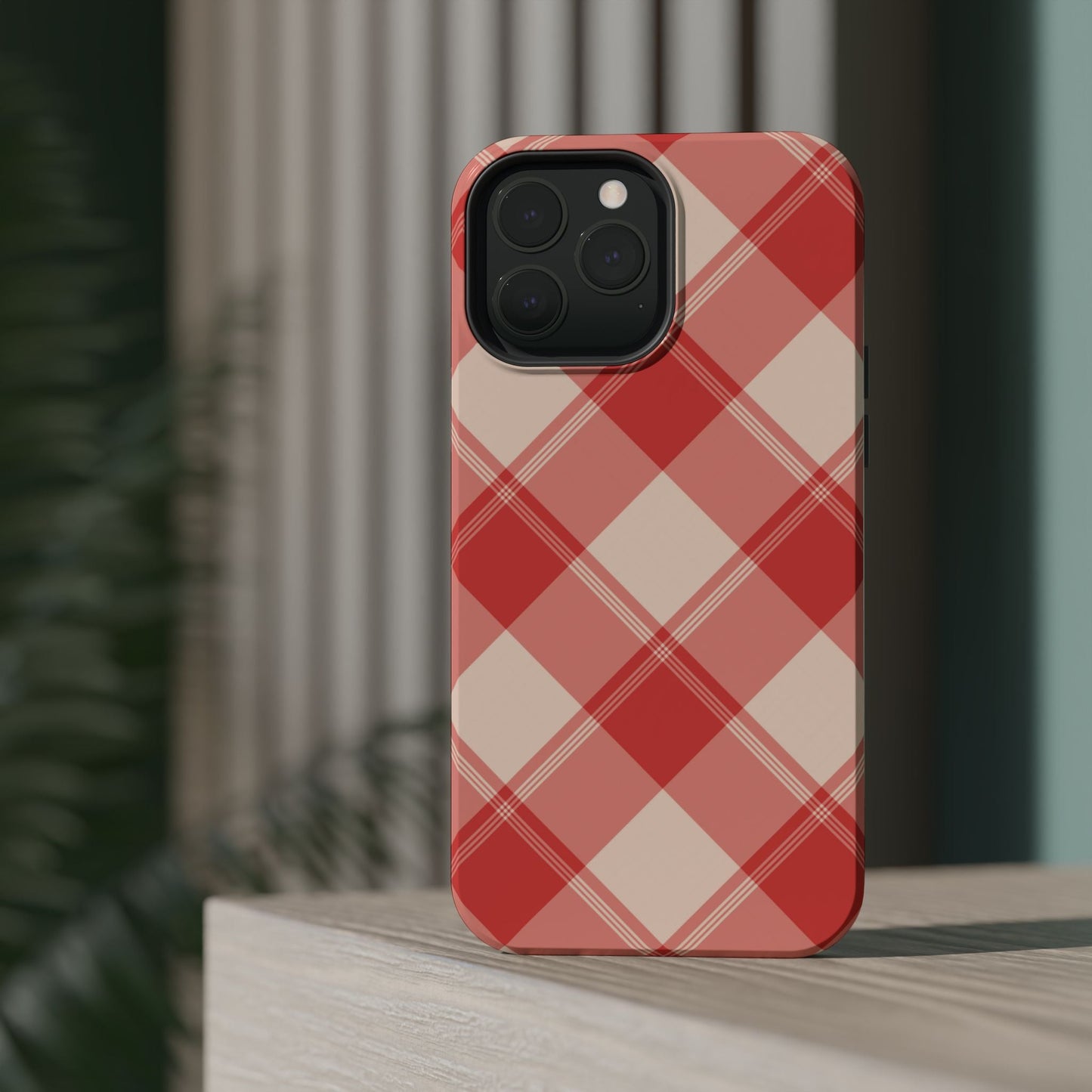 Crimson Crosshatch MagSafe iPhone Case - BOGO Cases