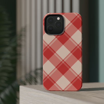 Crimson Crosshatch MagSafe iPhone Case - BOGO Cases