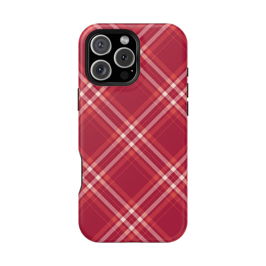 Crimson Crosshatch MagSafe iPhone Case - BOGO Cases