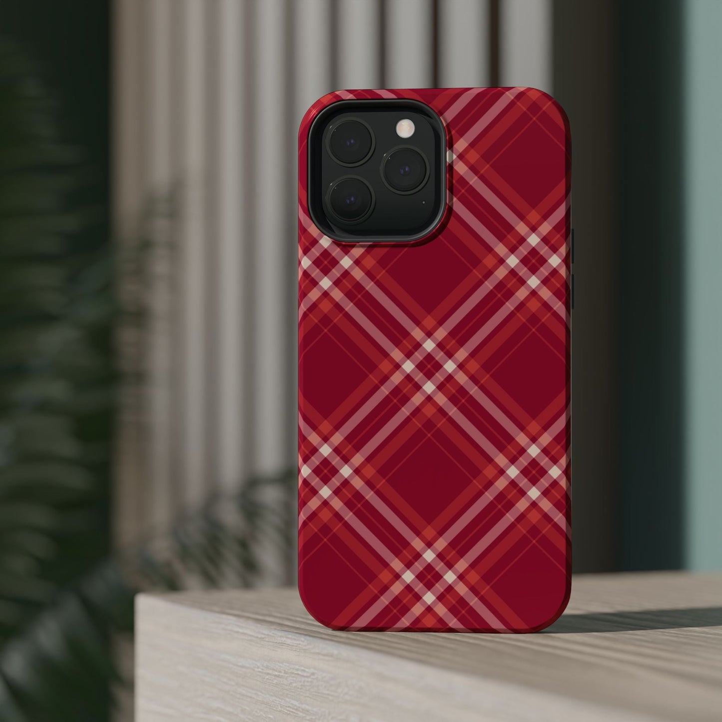 Crimson Crosshatch MagSafe iPhone Case - BOGO Cases