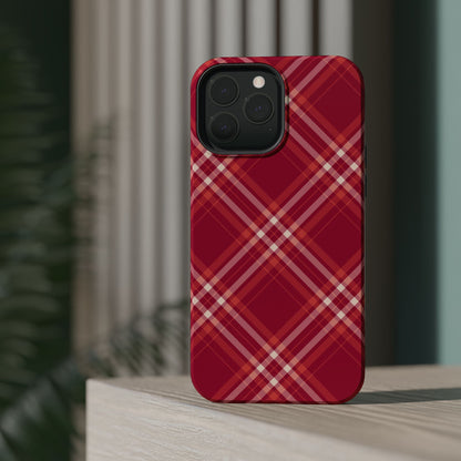 Crimson Crosshatch MagSafe iPhone Case - BOGO Cases