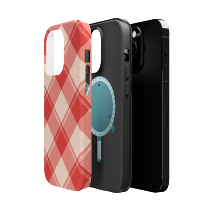 Crimson Crosshatch MagSafe iPhone Case - BOGO Cases