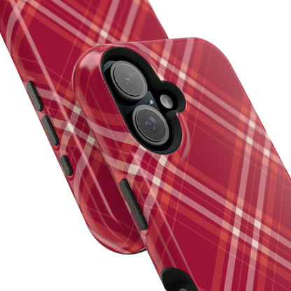Crimson Crosshatch MagSafe iPhone Case - BOGO Cases
