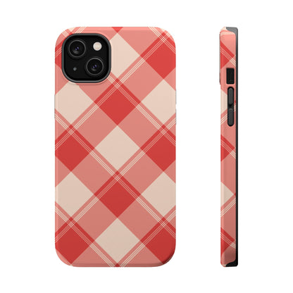 Crimson Crosshatch MagSafe iPhone Case - BOGO Cases