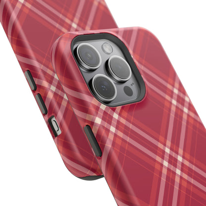 Crimson Crosshatch MagSafe iPhone Case - BOGO Cases
