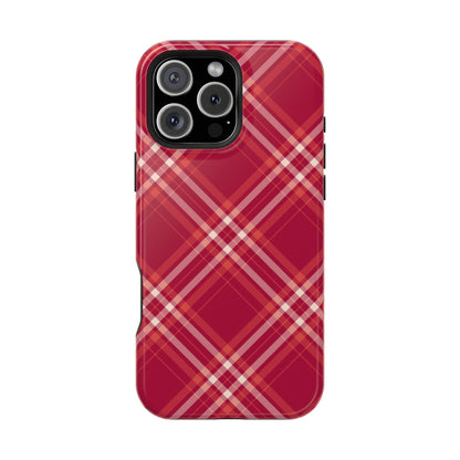 Crimson Crosshatch MagSafe iPhone Case - BOGO Cases