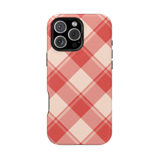 Crimson Crosshatch MagSafe iPhone Case - BOGO Cases