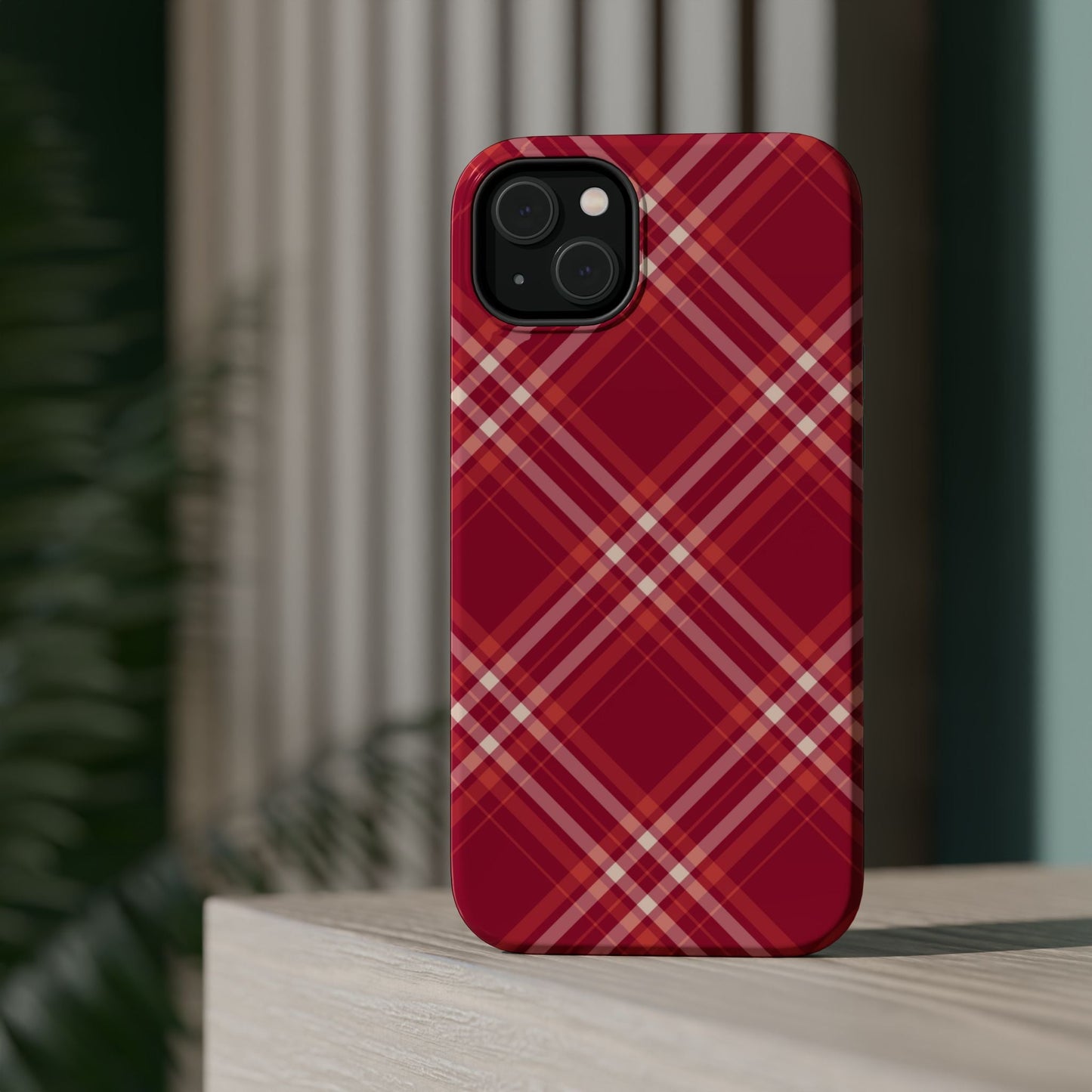 Crimson Crosshatch MagSafe iPhone Case - BOGO Cases