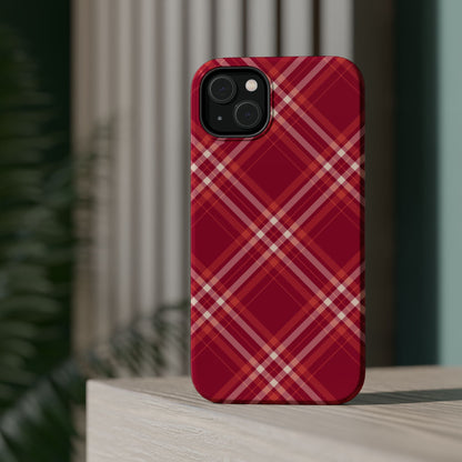 Crimson Crosshatch MagSafe iPhone Case - BOGO Cases
