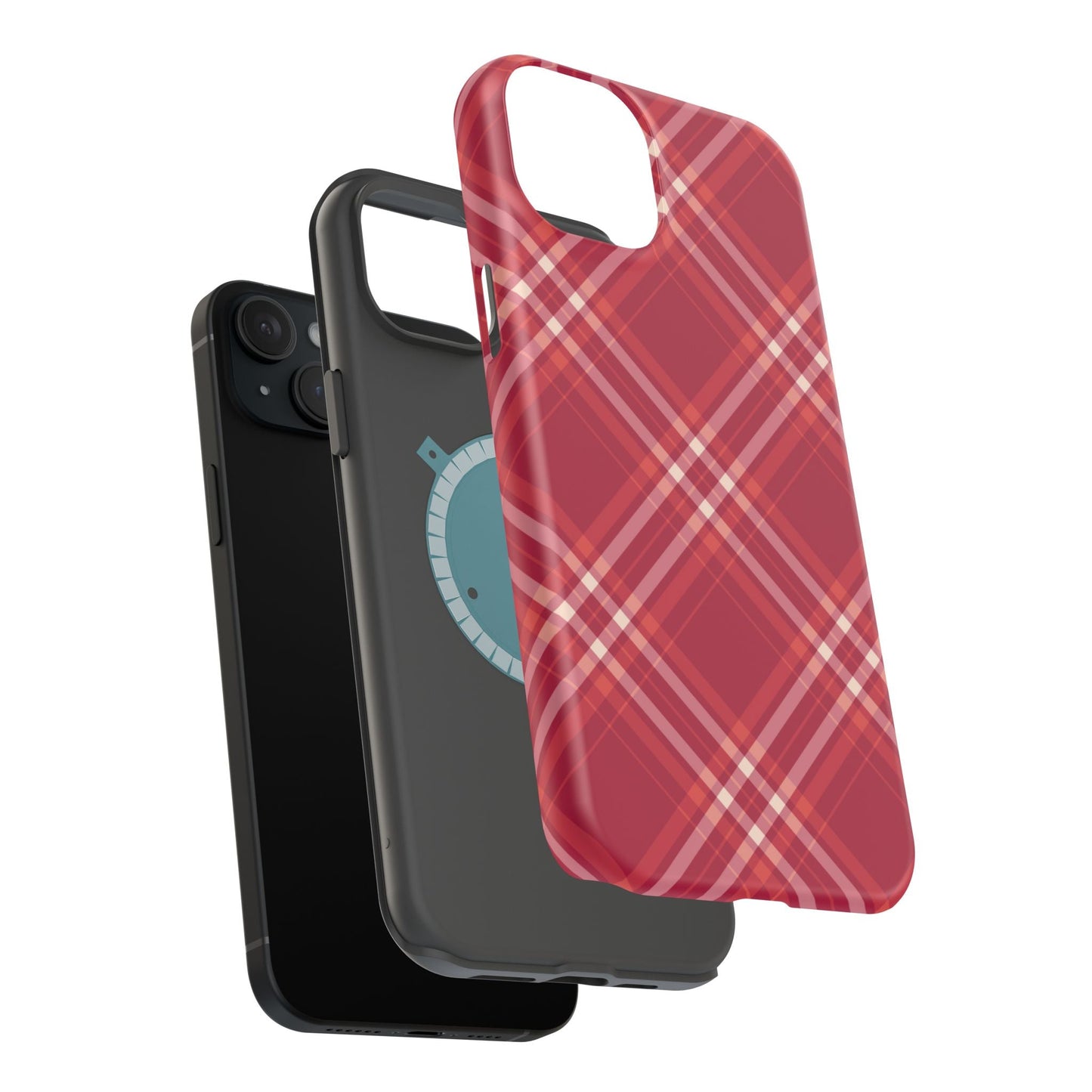 Crimson Crosshatch MagSafe iPhone Case - BOGO Cases