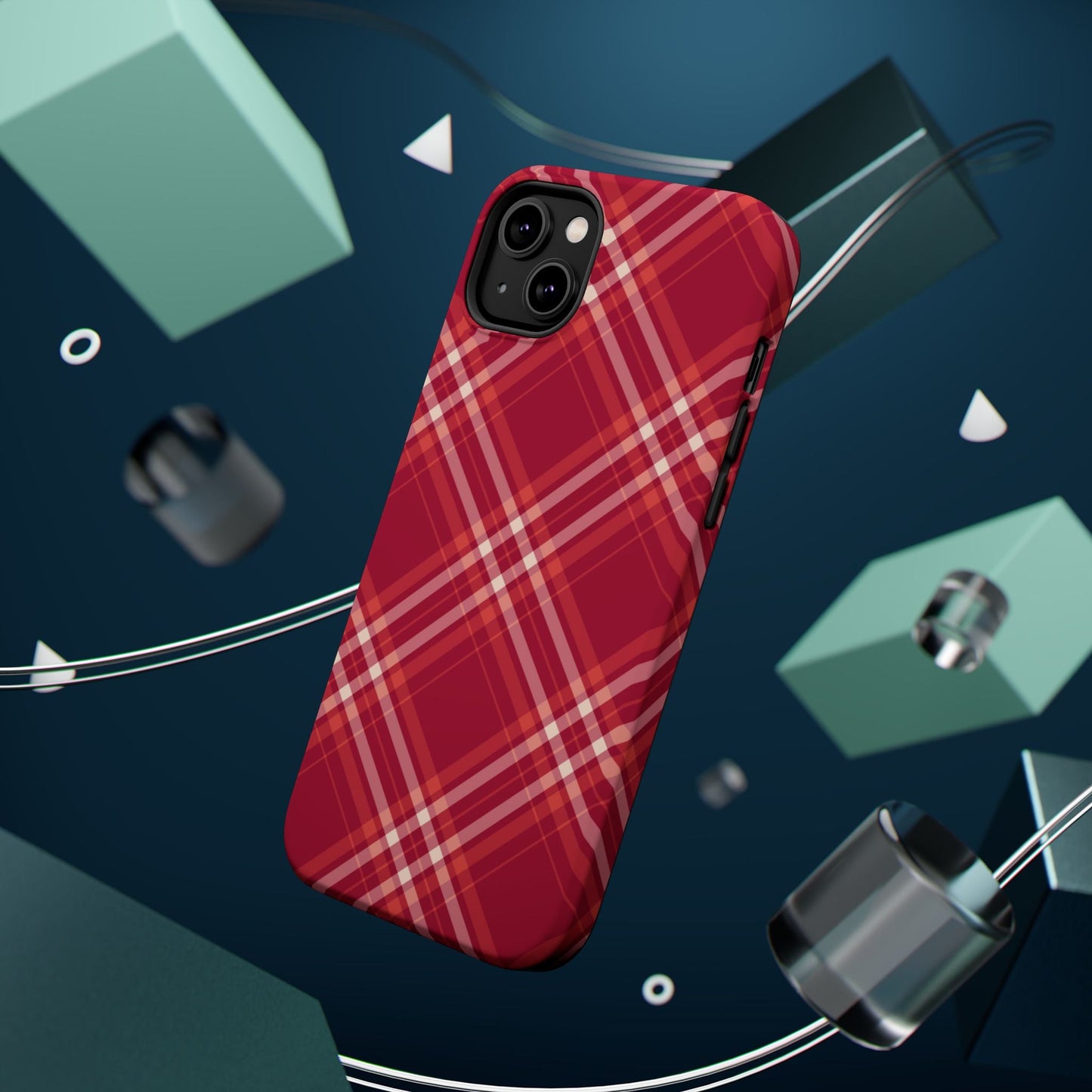 Crimson Crosshatch MagSafe iPhone Case - BOGO Cases